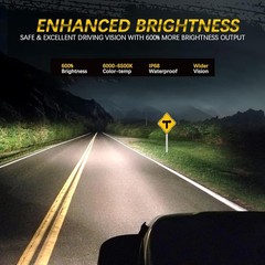 5×7 LED Headlight 7×6 H6054 Headlights with Blue Halo Amber Turn Signal