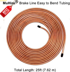 25Ft 3/16″ Copper Coated Brake Line Tubing Kit w/ 16 Fittings Flexible Roll – US