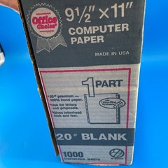 Office Choice Computer Paper White 9.5×11 1990s Vintage Dot Matrix 20lb Bond