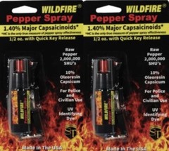 2 HOT WILDFIRE PEPPER SPRAY Police 1. 4 1/2 oz Keychain Women Safety Defense MC