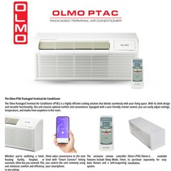 OLMO 9,000 BTU Smart PTAC AC w/ Heat Strip 230V PTHP Heating & Cooling W/ Remote