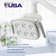 Lámpara Dental de 9W con 6 LEDs y Luz Oral para Silla de Unidad