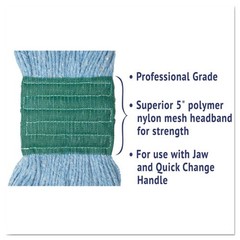 Boardwalk 502BLEA 5 in. Super Loop CO/SYN Fiber Wet Mop Heads – Blue, Medium New