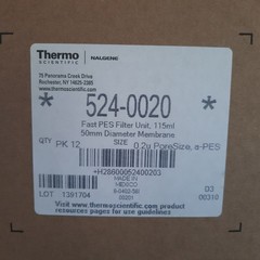 NALGENE 115mL 0.2μm Fast PES Filter Units 50mm Diameter Membrane 524-0020, 12/cs