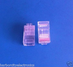 10x MP10P10C MODULAR PLUG CONNECTOR RJ45 Plug Shell 10Way 21x12x8mm Gold Contact
