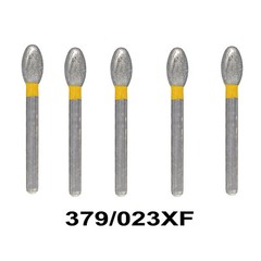 10Pcs Dental Diamond Burs 379/023XF FG Egg Football Extra Fine Grit High Speed