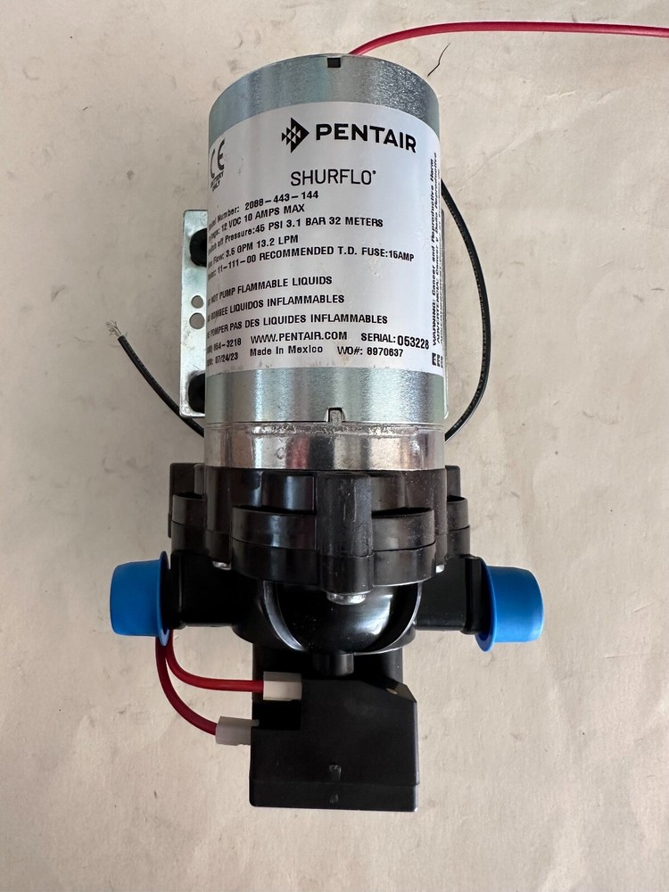 2088-443-144 Shurflo Diaphragm Pump 3.5 GPM, 45-PSI, 12VDC, 1/2″ MSPT-Male