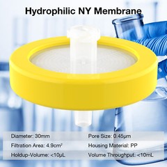 Syringe Filter,Nylon Membrane 0.45μm,13mm/25mm/30mm,Hydrophilic NY Non-Sterile