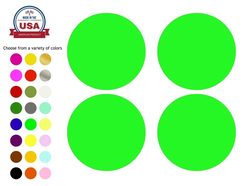 Royal Green Large Dot Stickers 3 Inch 75mm Round Color-Coding Circle Labels