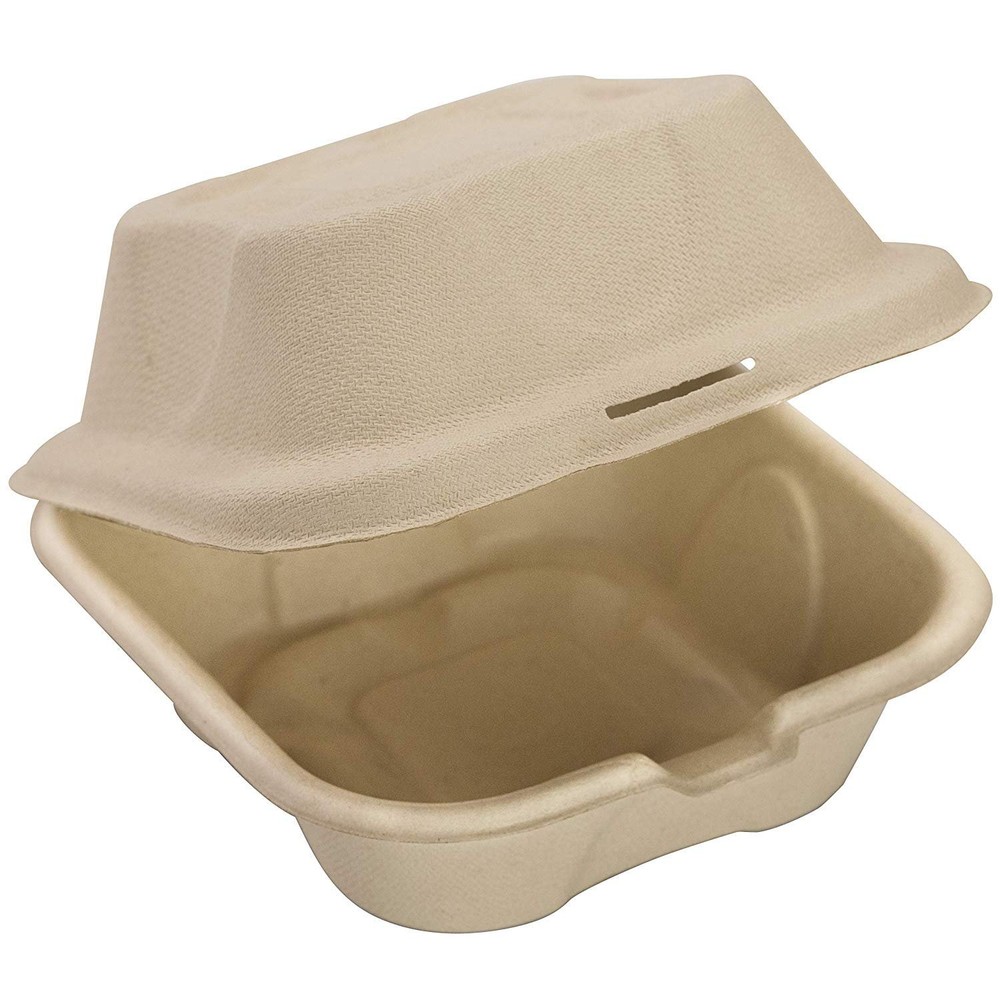 [100 Pack] Compostable Take Out Food Containers 6×6 To Go Boxes by Avant Grub
