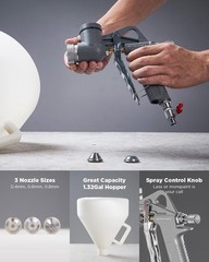 Drywall Texture Spray Gun 1.32 Gallon Hopper 3 Nozzles Wall Ceiling Sprayer Kit