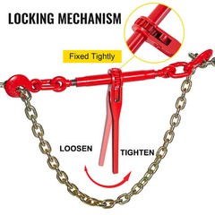 VEVOR 2 Pack Ratchet Binder 3/8″- 1/2″ Load Chain Binder Rigging Equipment