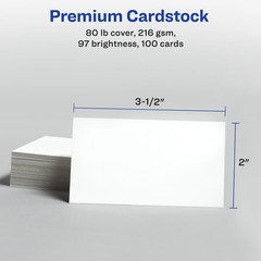 Avery Business Cards Matte White 2×3.5 Perforated Inkjet Paper Pack of 100