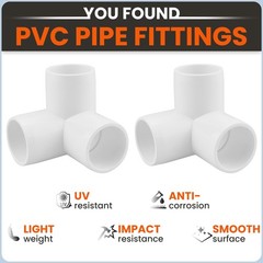 SDTC Tech 1/2 3 Way PVC Fitting Furniture Grade Pipe Right Angle Three-Dimension
