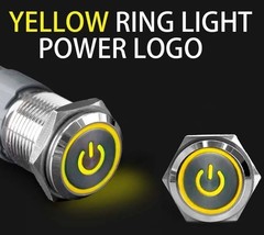 16mm 12V LED ON OFF Waterproof Stainless Steel Latching Push Button Power Switch