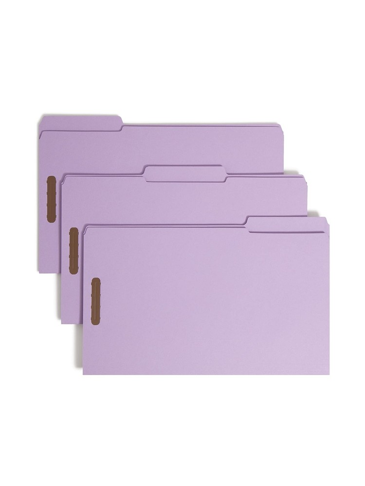 Smead Fastener File Folder 2 Fasteners Reinforced 1/3-Cut Tab Legal Size