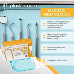 2000 Self-Sealing Sterilization Pouch, 3.5″ x 6.5″ (5.25), Paper/Blue (10 Boxes)