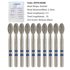 Zirconia Cutting Diamond Burs Football Bur 368 Fine Medium Grit FG Friction Grip