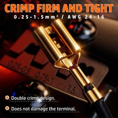 Crimping Tool and Spade Connectors Kit – 20 Types Spade Connectors & Ratchet …