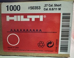 NEW Hilti #50353 .27 Cal Short RED 6.8/11 M10 FULL Case Of 1000 Shot SHIPS FREE!