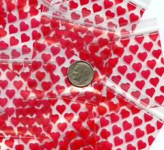 Red Hearts 100 Apple Baggies 2 x 2″ reclosable zip bags 2020