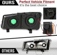 LED DRL Headlight Assembly Compatible with Chevy Silverado 1500 2500 3500 HD