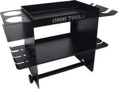 OMNI TOOLS Wall Mount Paper Towel Holder Rack Spray Gun Shelf – Black Steel