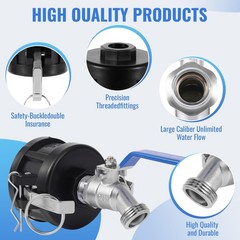 IBC Tote Hose Adapter 2 Cam Lock Fittings for Gallon IBC Tote Tank 2