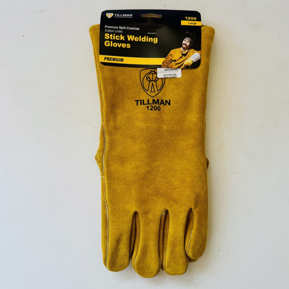 Tillman 1200 Stick Welding Gloves Large Split Cowhide Cotton Lined