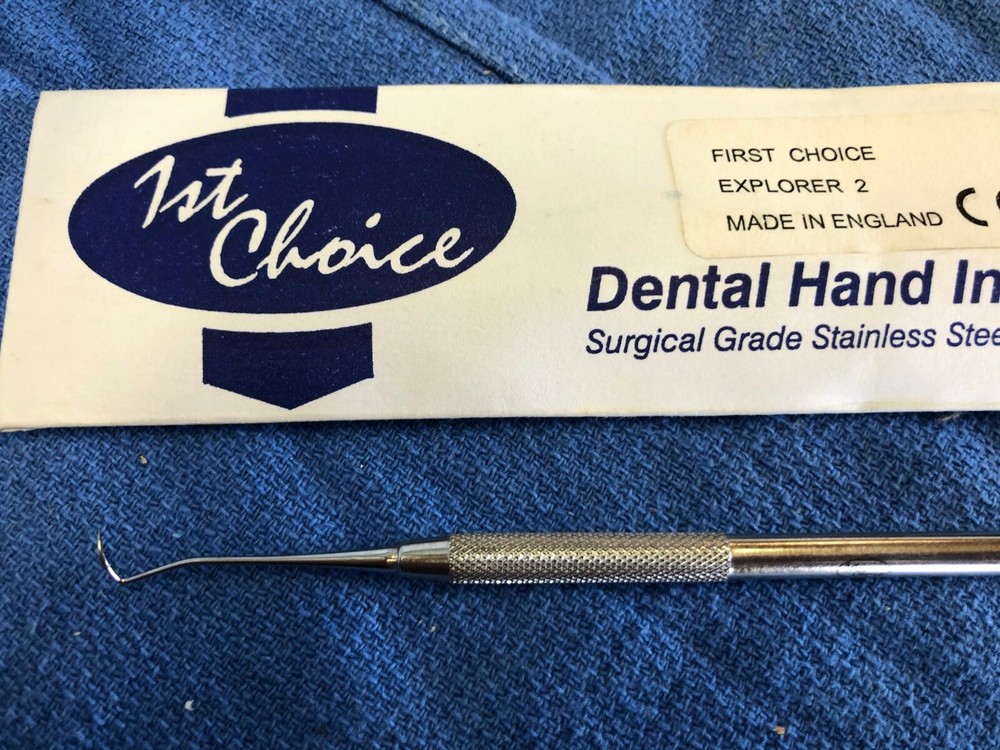 Dental Instrument Explorer 2 Made in England 1st Choice New Stainless-Steel
