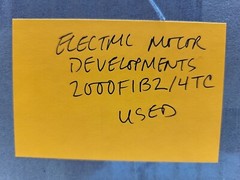 Electric Motor Developments Motor 240V 50hz 20-135 2600/1300 Rpm 2000F1B2/4TC