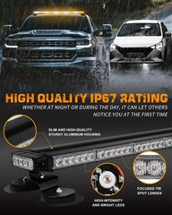 45.5″ LED Roof Top Strobe Light Bar Emergency Warning Light Magnetic Double Side