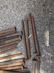 Antique 5/16 inch by 5 inches black lag bolts square head – 31 pieces – NOS