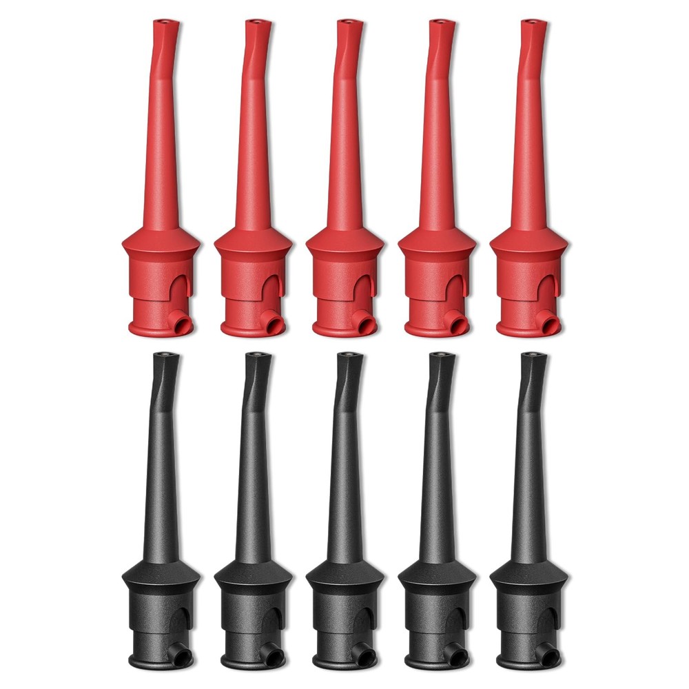 Cleqee Test Hook Clip Set 10pcs Red Black Probe Leads