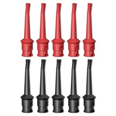 Cleqee Test Hook Clip Set 10pcs Red Black Probe Leads