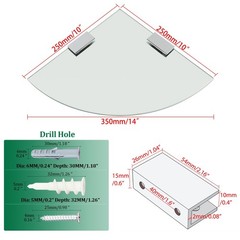 SAYAYO Glass Corner Shelf for Wall, Tempered Floating Glass Shelves for Bathr…