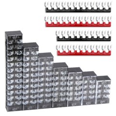 3-12 Pin Terminal Block Barrier Strip Dual Row Screw 15A with Cover 1/5/10 Sets
