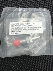 Compart 3-EP-4-VC-61-4TB7, 1/4″ OD X 1/4″ Butt Weld Bulkhead, 6LV-4-VCR-61-4TB7P