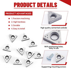 20 Pcs 6914-10 Negative Rake Carbide Insert Brake Lathe Bits | with Mounting Scr