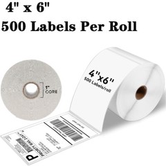 500 Per Roll 4″x6″ Direct Thermal Labels for Zebra 2844 ZP450 ZP500 ZP505 Eltron