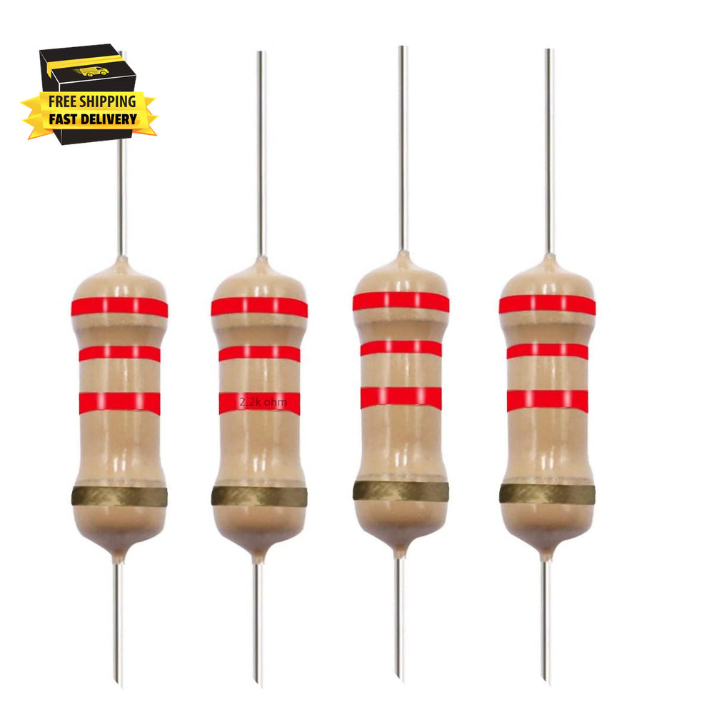 2.2K Ohm Carbon Film Single Fixed Resistor 1/2 W (0.5 Watts) 5% Tolerance (40 Pa
