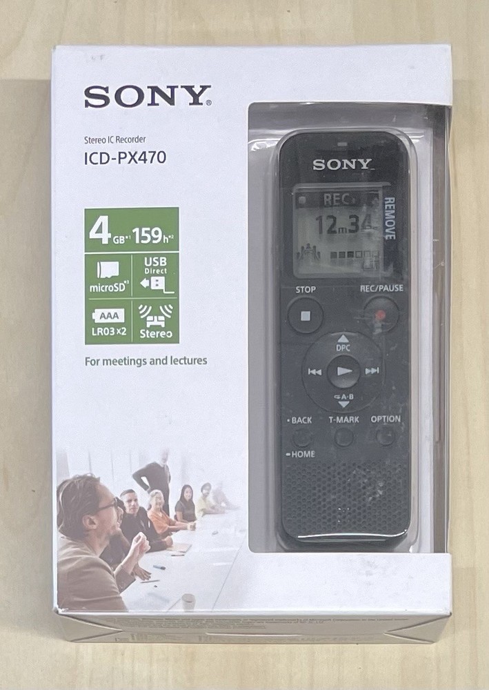 NEW SONY ICD-PX470 Stereo Digital Voice Recorder Handheld IN BOX