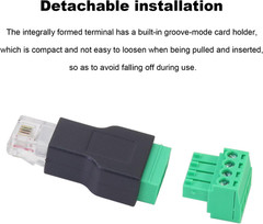2Pcs RJ11 Male to 4 Pins Screw Terminal Block Adapter,4P4C Screw Terminal Connec