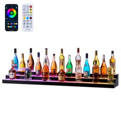 Uimoso LED Illuminated Liquor Bottle Display Shelf, 3-Tier, 60-inch Acrylic