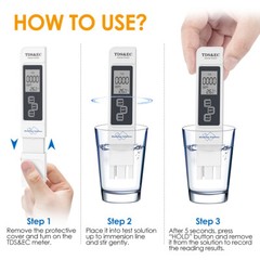 LCD Digital Water Quality Tester TDS EC/PH/PH PH Paper Meter&TEMP Swimming Pools