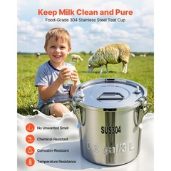 Uimoso Portable Goat Milking Machine with 0.8 Gal / 3 L Bucket and Battery Power