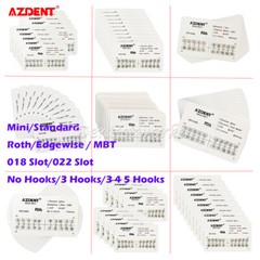 10sets AZDENT Dental Ortho Metal Brackets Mini/Standard, Roth/MBT, Slot.022 .018