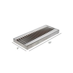 Krome Dispense Stainless Steel Countertop Drip Tray 12×5 in Removable Grate