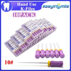 Dental Endodontic Root Canal Hand Use K-Files 25mm Stainless Steel 10# 10Packs