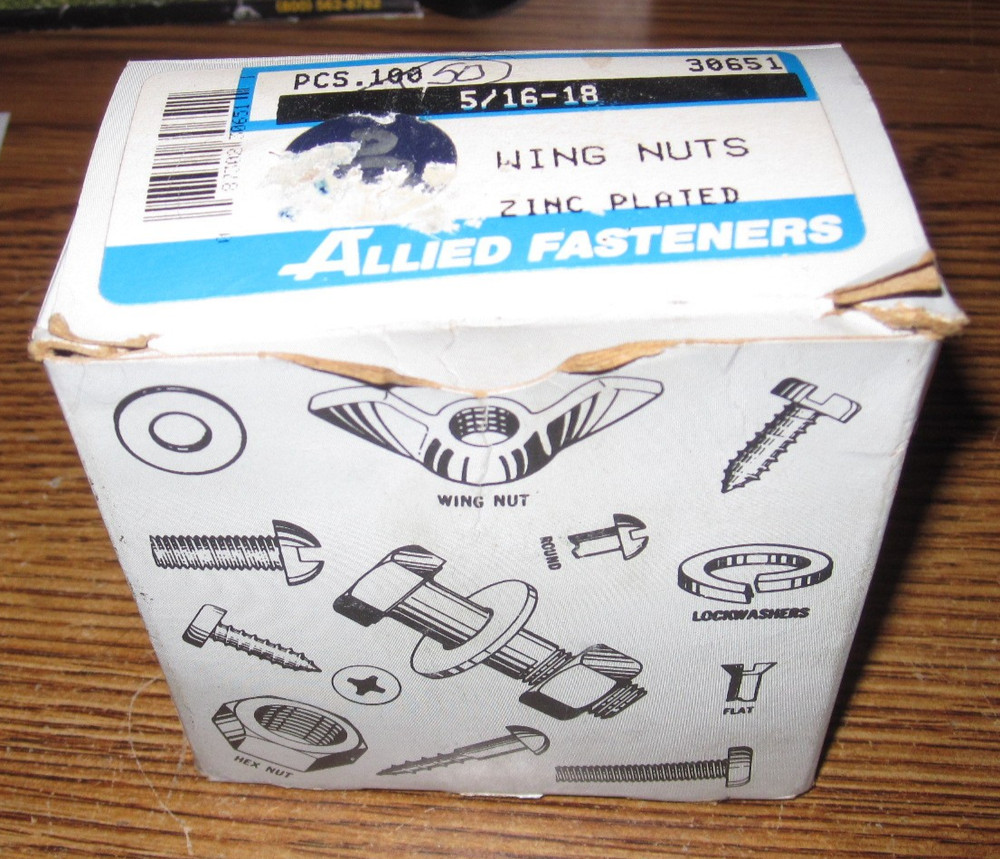 5/16-18 UNC Allied 30651 wing nut zinc plated steel nuts